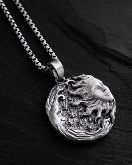Anhänger SONNE UND MOND in Sterlingsilber 5