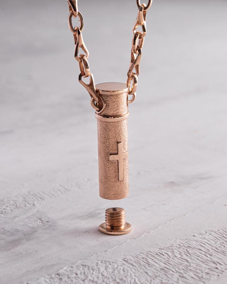 Anhänger RELIQUIE MIT DEM KREUZ aus Rotgold