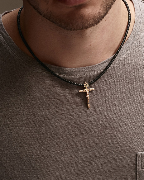 Kreuz KREUZIGUNG VON JESUS CHRISTUS aus Gelbgold S 4