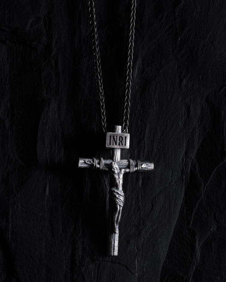Kreuz KREUZIGUNG VON JESUS CHRISTUS INRI in Sterlingsilber