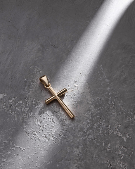 Kreuzanhänger ANBETUNG aus Gelbgold (mini)