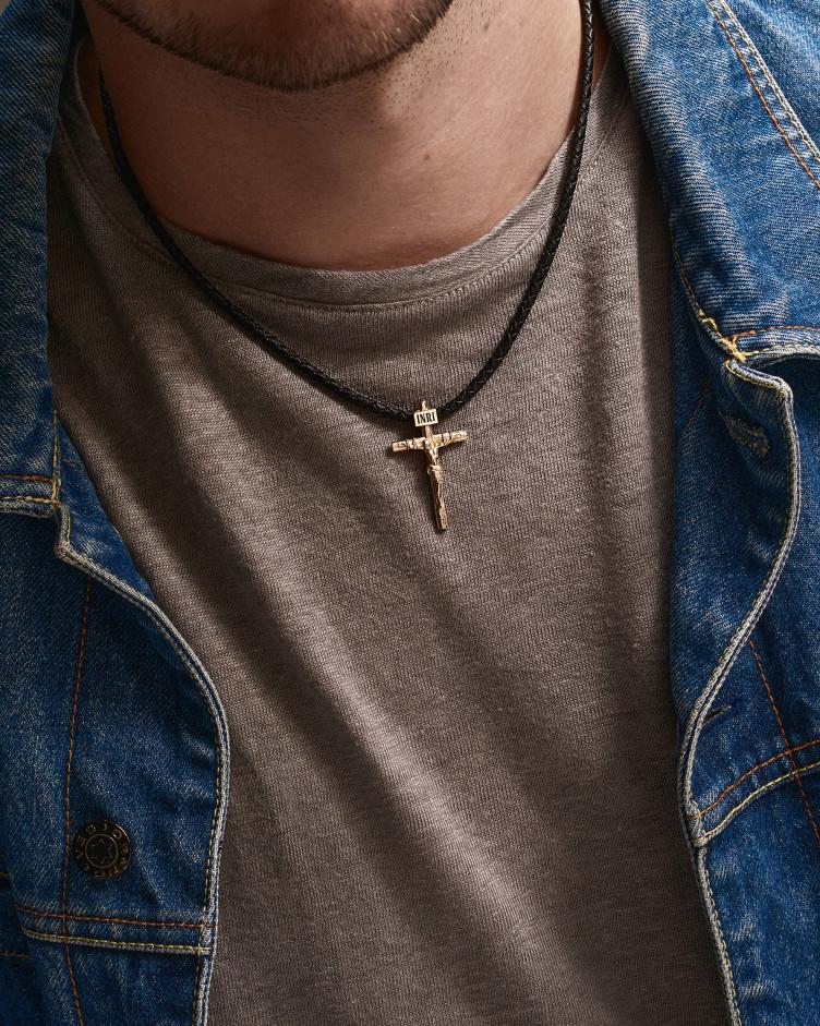 Kreuz aus Gelbgold KREUZIGUNG VON JESUS CHRISTUS S 2