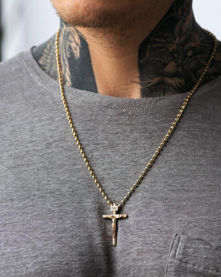 Kreuz aus Gelbgold KREUZIGUNG VON JESUS CHRISTUS S 5