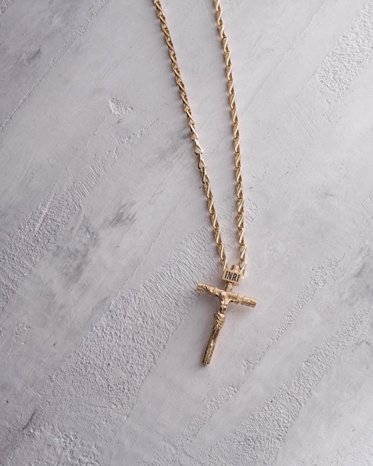 Kreuz aus Gelbgold KREUZIGUNG VON JESUS CHRISTUS M 3