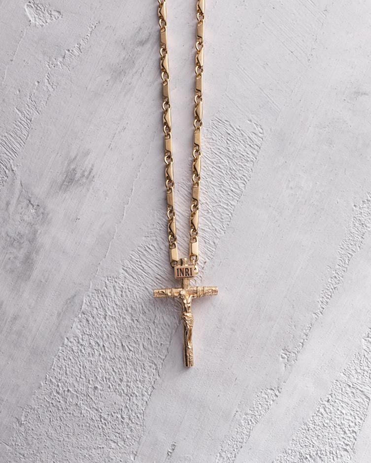 Kreuz aus Gelbgold KREUZIGUNG VON JESUS CHRISTUS M 7