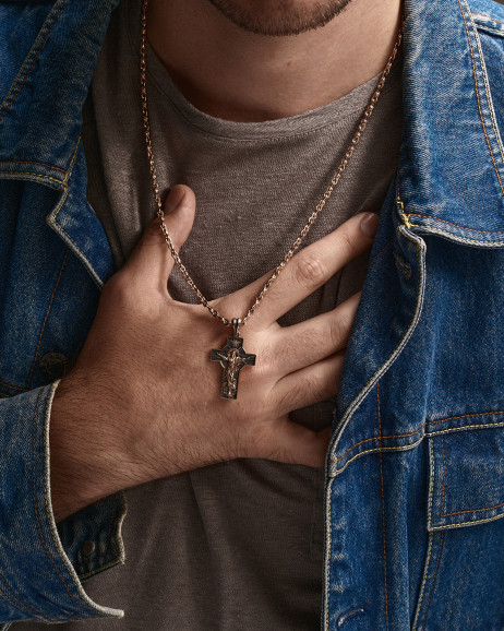 Kreuz AUFERSTEHUNG JESU CHRISTI aus Rotgold 2