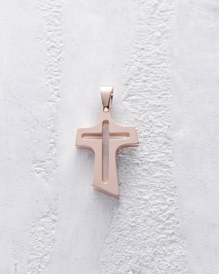 Kreuz GLAUBE aus Rotgold 3