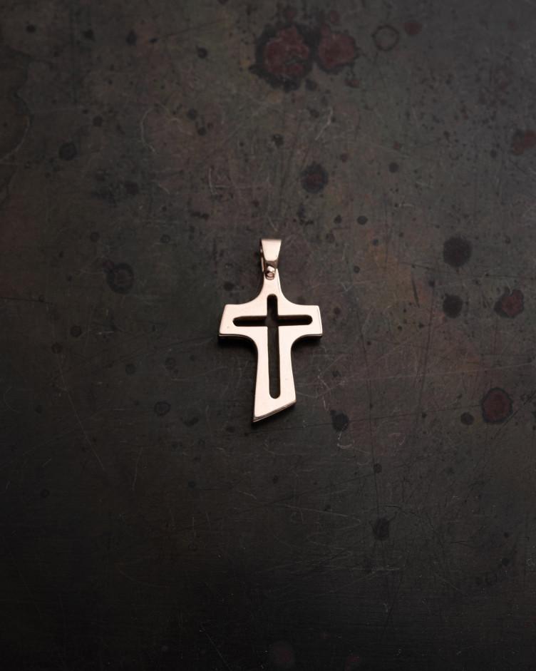 Kreuz GLAUBE aus Rotgold 2