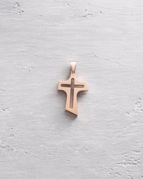 Kreuz GLAUBE aus Rotgold