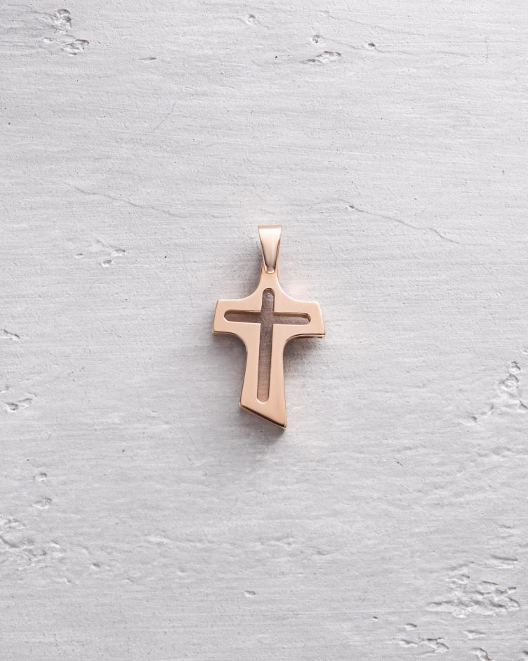 Kreuz GLAUBE aus Rotgold