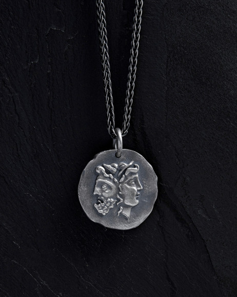 Anhänger DOUBLE MASK OF THE SAGITTARIUS (ancient greek coin)