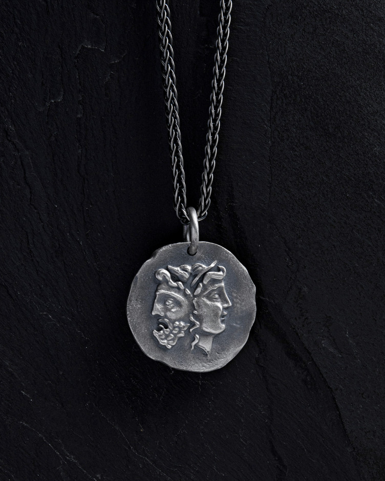 Anhänger DOUBLE MASK OF THE SAGITTARIUS (ancient greek coin)