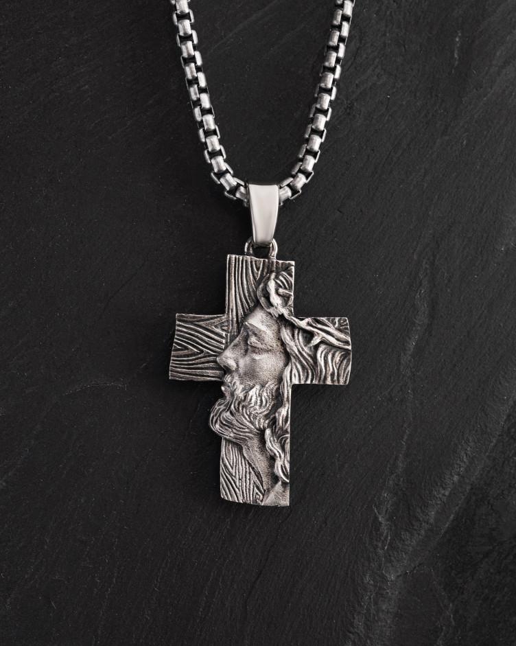 Kreuz aus Weißgold DAS GESICHT DES GLAUBENS 5