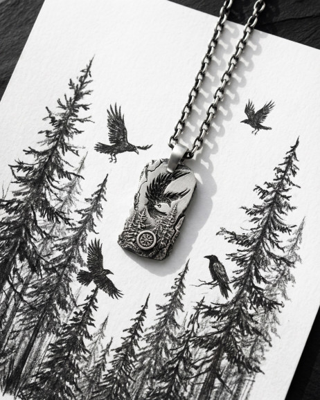 Anhänger HERR DES HIMMELS. VEGVISIR in Sterlingsilber 8