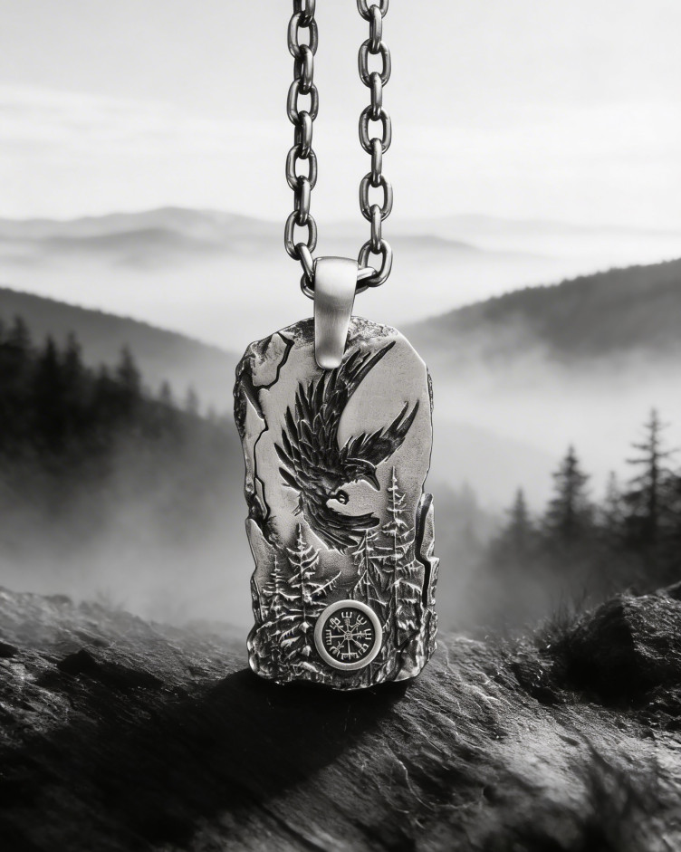Anhänger HERR DES HIMMELS. VEGVISIR in Sterlingsilber