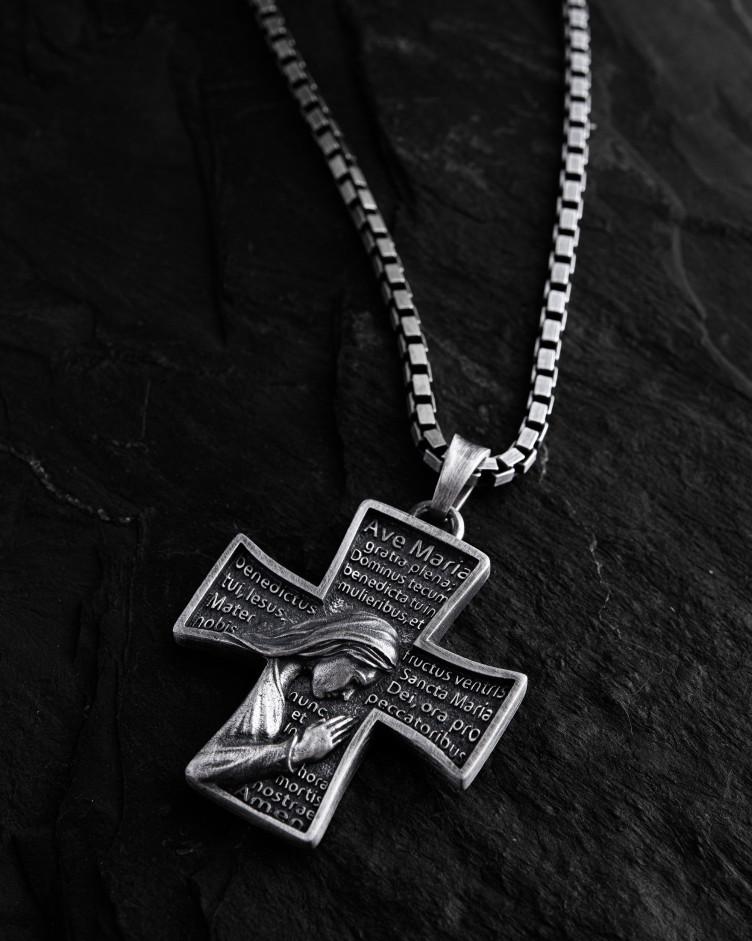 Kreuz GEBET ZUR HEILIGEN MARIA in Sterlingsilber 3