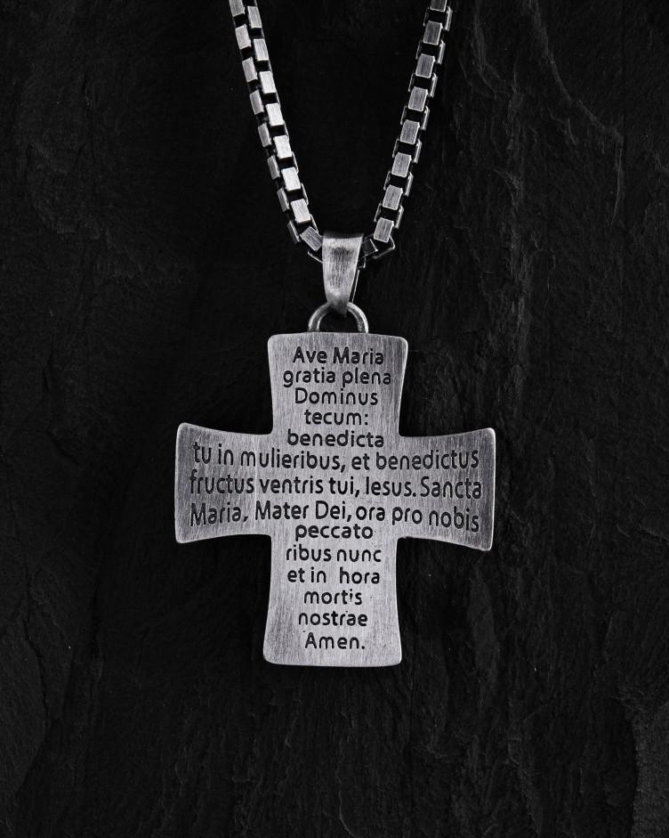 Kreuz GEBET ZUR HEILIGEN MARIA in Sterlingsilber 4