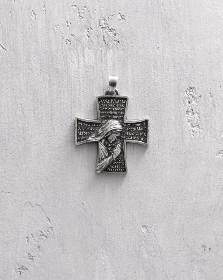 Kreuz GEBET ZUR HEILIGEN MARIA in Sterlingsilber 5