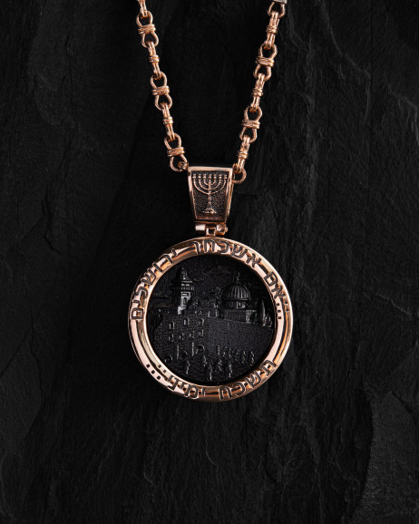 Anhänger DAVIDSTERN mit Ebenholz (Rotgold) 3