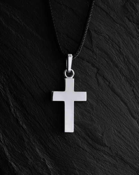 Kreuz FAITH. BLACK STONES aus Weißgold 5