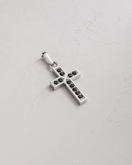 Kreuz FAITH. BLACK STONES aus Weißgold 8