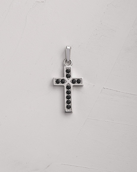 Kreuz FAITH. BLACK STONES aus Weißgold 7