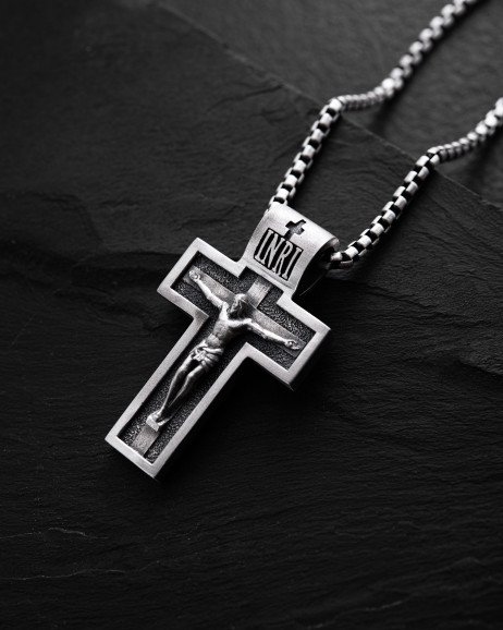 Kreuz DIE KREUZIGUNG JESU CHRISTI. SCHUTZ in Sterlingsilber 3