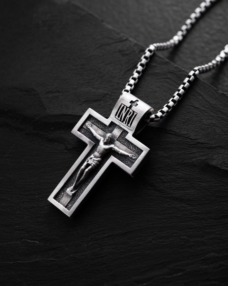Kreuz DIE KREUZIGUNG JESU CHRISTI. SCHUTZ in Sterlingsilber 3