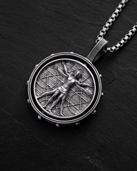 Anhänger DER VITRUVIANISCHE MENSCH (Da Vinci) in Sterlingsilber 2