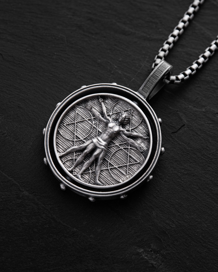 Anhänger DER VITRUVIANISCHE MENSCH (Da Vinci) in Sterlingsilber 2