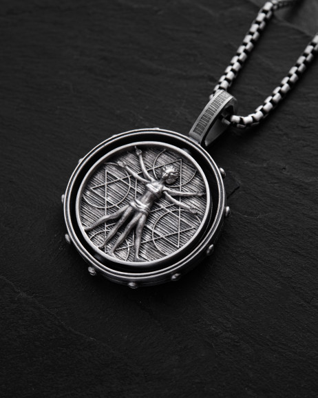 Anhänger DER VITRUVIANISCHE MENSCH (Da Vinci) in Sterlingsilber 3