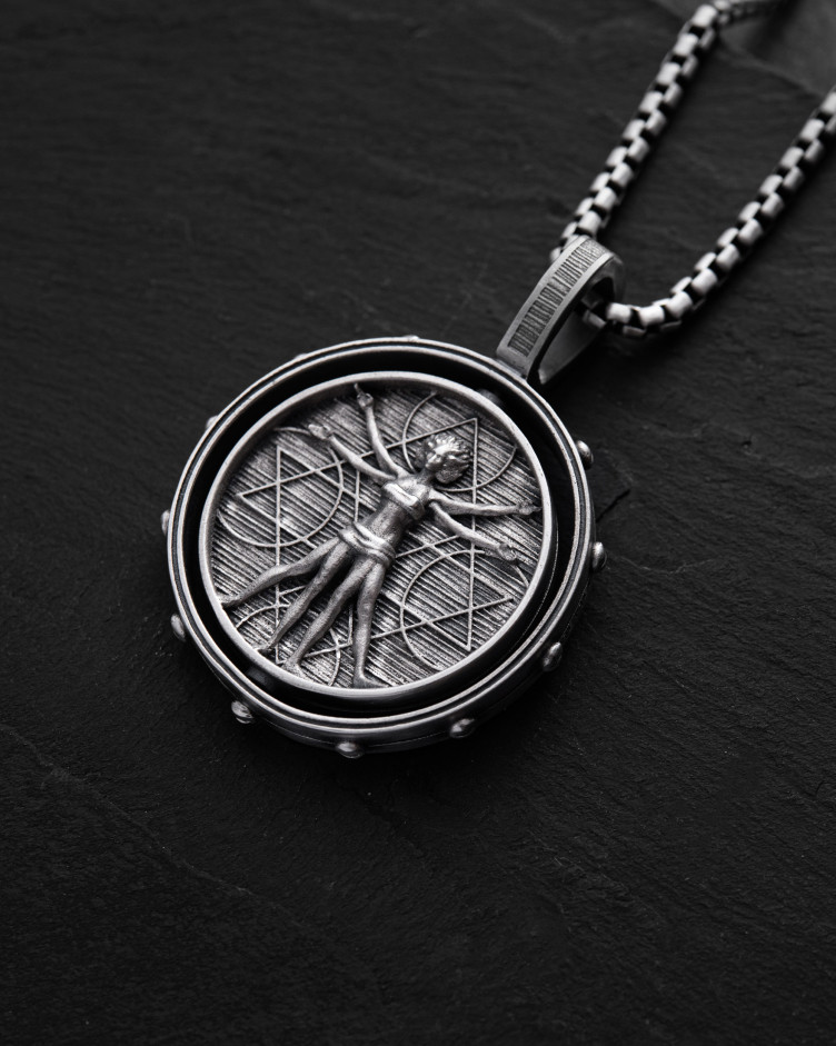 Anhänger DER VITRUVIANISCHE MENSCH (Da Vinci) in Sterlingsilber 3