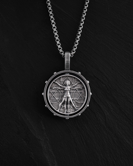 Anhänger DER VITRUVIANISCHE MENSCH (Da Vinci) in Sterlingsilber 5