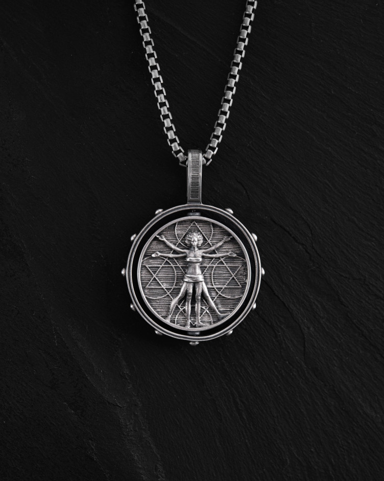 Anhänger DER VITRUVIANISCHE MENSCH (Da Vinci) in Sterlingsilber 5