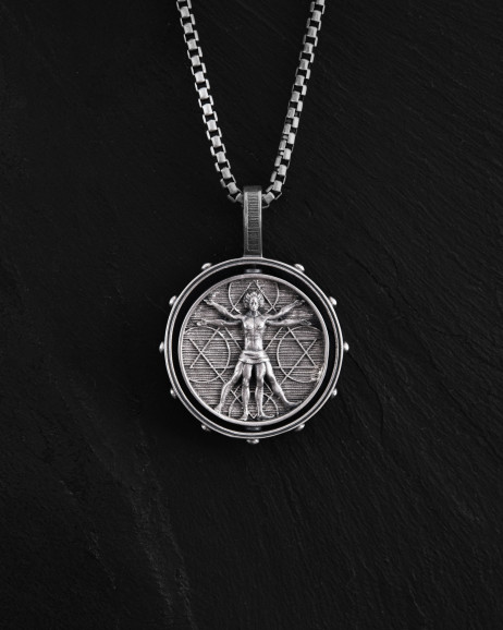 Anhänger DER VITRUVIANISCHE MENSCH (Da Vinci) in Sterlingsilber 6