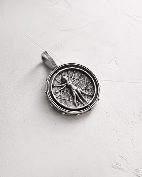 Anhänger DER VITRUVIANISCHE MENSCH (Da Vinci) in Sterlingsilber 7