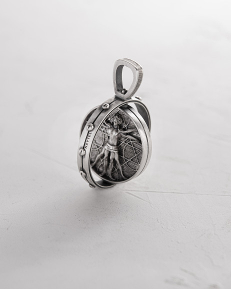 Anhänger DER VITRUVIANISCHE MENSCH (Da Vinci) in Sterlingsilber 8
