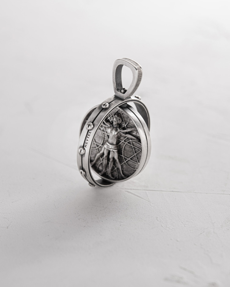Anhänger DER VITRUVIANISCHE MENSCH (Da Vinci) in Sterlingsilber 8