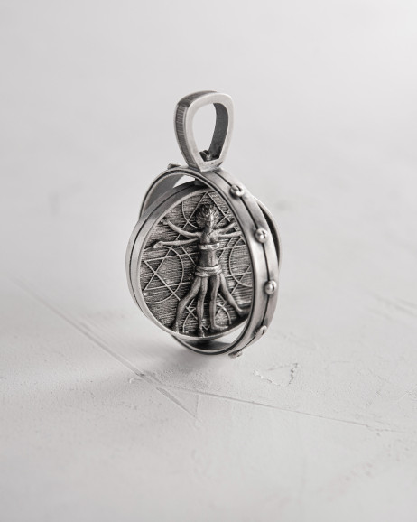 Anhänger DER VITRUVIANISCHE MENSCH (Da Vinci) in Sterlingsilber 9