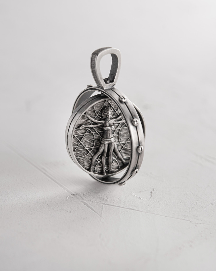 Anhänger DER VITRUVIANISCHE MENSCH (Da Vinci) in Sterlingsilber 9