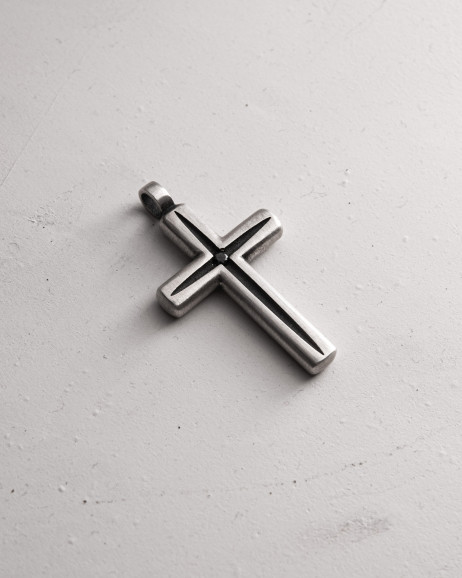 Kreuz LUMEN FIDEI. BLACK STONES in Sterlingsilber 7