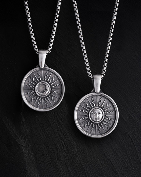 Anhänger SONNE und MOND in Sterlingsilber