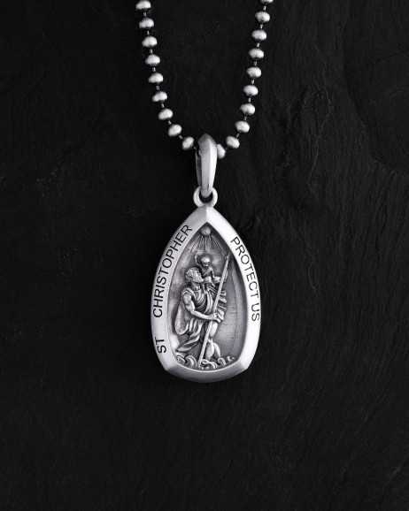 Anhänger ST. CHRISTOPHER PROTECT US in Sterlingsilber