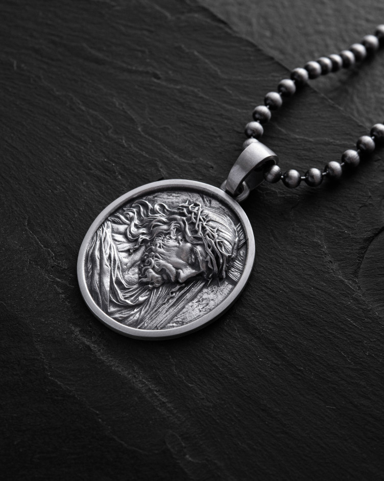 Anhänger JESUS CHRISTUS MIT DORNEKRONE in Sterlingsilber 3
