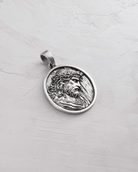 Anhänger JESUS CHRISTUS MIT DORNEKRONE in Sterlingsilber 4