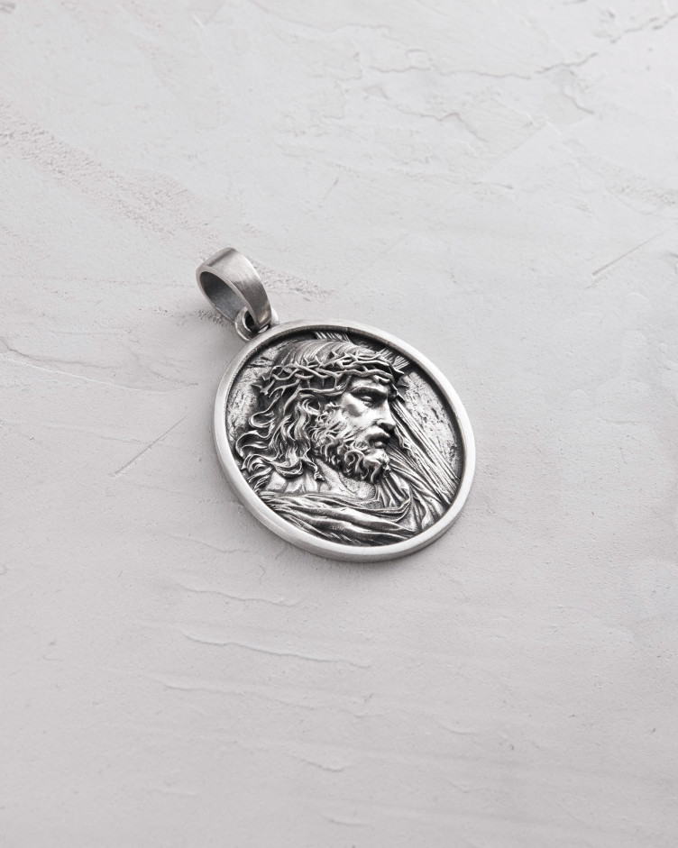 Anhänger JESUS CHRISTUS MIT DORNEKRONE in Sterlingsilber 4