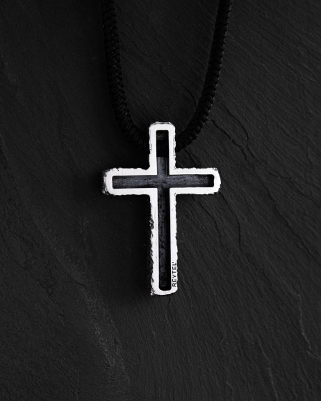 Kreuz in Sterlingsilber an einer Schnur VATERUNSER – UNSER VATER 7
