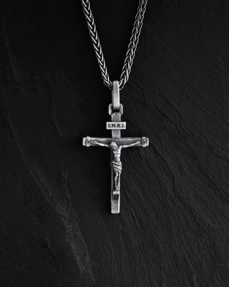 Kreuz KREUZIGUNG JESU. INRI in Sterlingsilber 2
