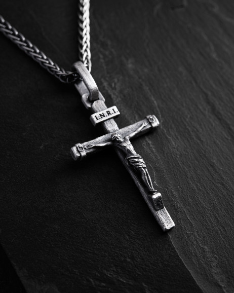 Kreuz KREUZIGUNG JESU. INRI in Sterlingsilber