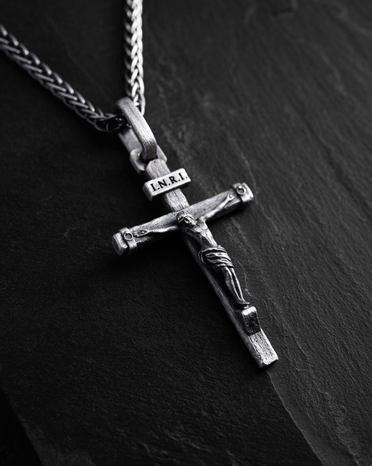 Kreuz KREUZIGUNG JESU. INRI in Sterlingsilber